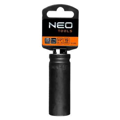 Ilga smūginė galvutė 1/2'', 19 mm, Cr-Mo 1 Ilga smūginė galvutė 1/2'', 19 mm, Cr-Mo 1