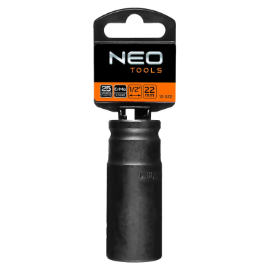 Ilga smūginė galvutė 1/2'', 22 mm, Cr-Mo 1