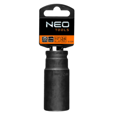 Ilga smūginė galvutė 1/2'', 24 mm, Cr-Mo 1