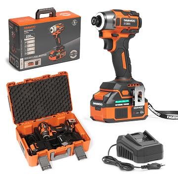 Akumuliatorinis smūginis suktuvas DAEWOO DAX 3521Li SET, 21V, 4.0Ah 2