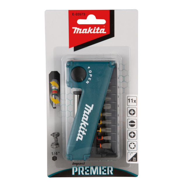 Sukimo antgalių komplektas Makita E-03573, Impact Premier 11 vnt. 2 Sukimo antgalių komplektas Makita E-03573, Impact Premier 11 vnt. 2