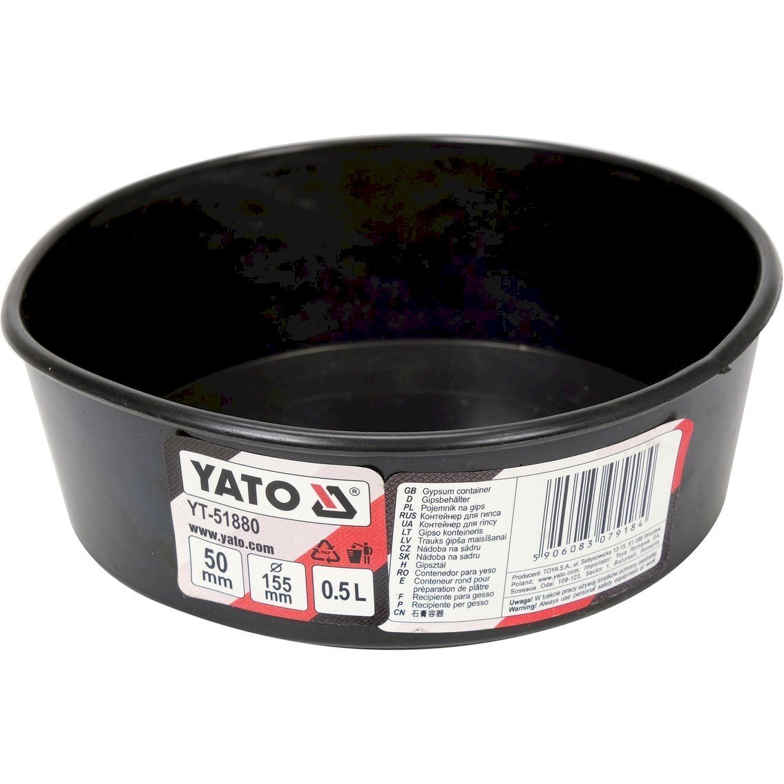 Indas / dubuo | konstrukcinis puodelis| guminis / lankstus gipsui | 0,5 l (YT-51880) Indas / dubuo | konstrukcinis puodelis| guminis / lankstus gipsui | 0,5 l (YT-51880)