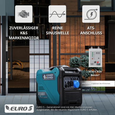 Inverterio generatorius KÖNNER & SÖHNEN KS 6000iE S, 5500W 10
