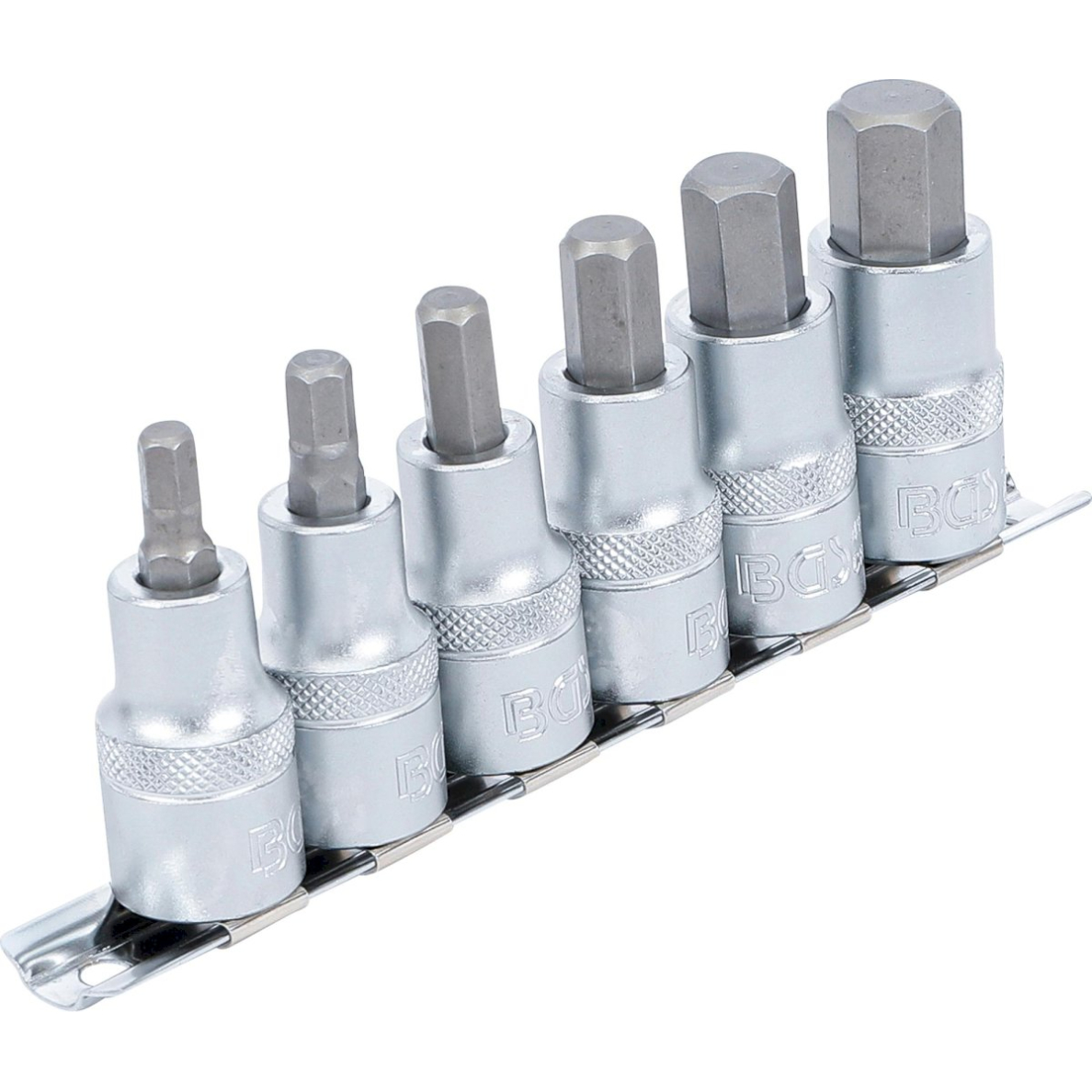 Įpresuotų antgalių rinkinys | 12,5 mm (1/2") | Hex šešiakampis 6 - 14 mm | 6 vnt. (8887)