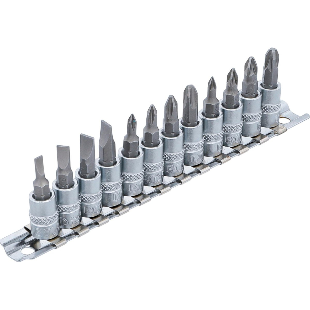 Įpresuotų antgalių rinkinys | 6.3 mm (1/4") plokšti SL, kryžminiai PH / PZ | 12 vnt.. (2163) Įpresuotų antgalių rinkinys | 6.3 mm (1/4") plokšti SL, kryžminiai PH / PZ | 12 vnt.. (2163)