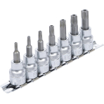 Įpresuotų antgalių rinkinys | 10 mm (3/8") | T-Star su skyle (Torx) T15 - T50 | 7 vnt. (9341)