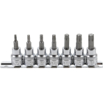 Įpresuotų antgalių rinkinys | 10 mm (3/8") | T-Star (Torx) T15 - T50 | 7 vnt. (5108)
