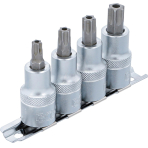Įpresuotų antgalių rinkinys | 12,5 mm (1/2") | T-Star su skyle (Torx) T40 - T55 | 4 vnt. (8885)