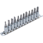Įpresuotų antgalių rinkinys | 6.3 mm (1/4") plokšti SL, kryžminiai PH / PZ | 12 vnt.. (2163)