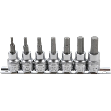 Įpresuotų antgalių rinkinys | 10 mm (3/8") | hex šešiakampis 3 - 10 mm | 7 vnt. (5107)