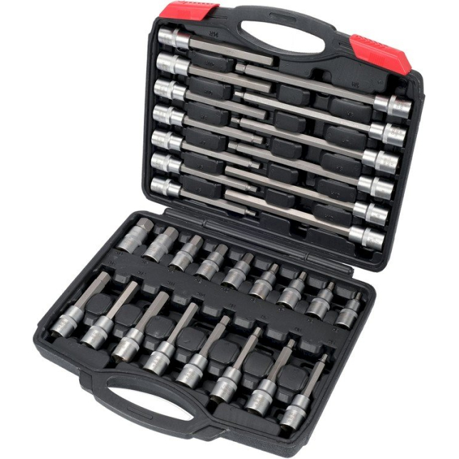 Įpresuotų antgalių rinkinys | 12,5 mm (1/2") | vidinis šešiakampis hex | 30 vnt. (YT-77540) Įpresuotų antgalių rinkinys | 12,5 mm (1/2") | vidinis šešiakampis hex | 30 vnt. (YT-77540)