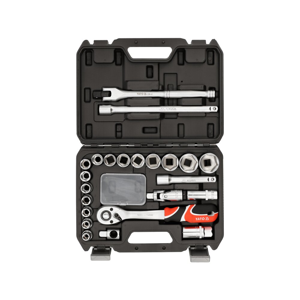 Įrankių rinkinys | 12,5 mm (1/2") | 10-32 mm | 24 vnt (YT-12662) Įrankių rinkinys | 12,5 mm (1/2") | 10-32 mm | 24 vnt (YT-12662)