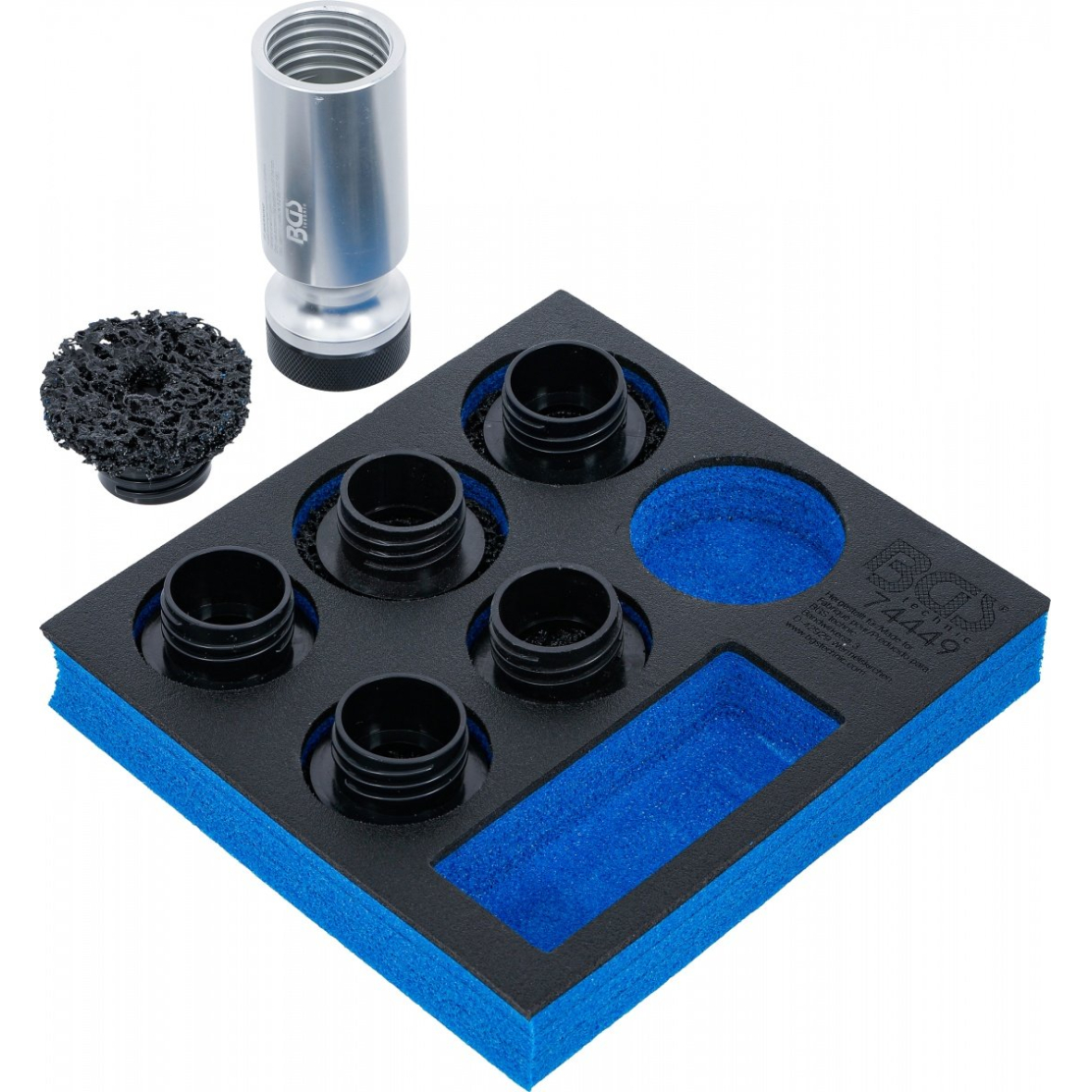 Įrankių dėklas 1/6: rato stebulės šlifuoklio rinkinys | smeigių varžtams ir ratų veržlių varžtams | 7 vnt. (74449B)