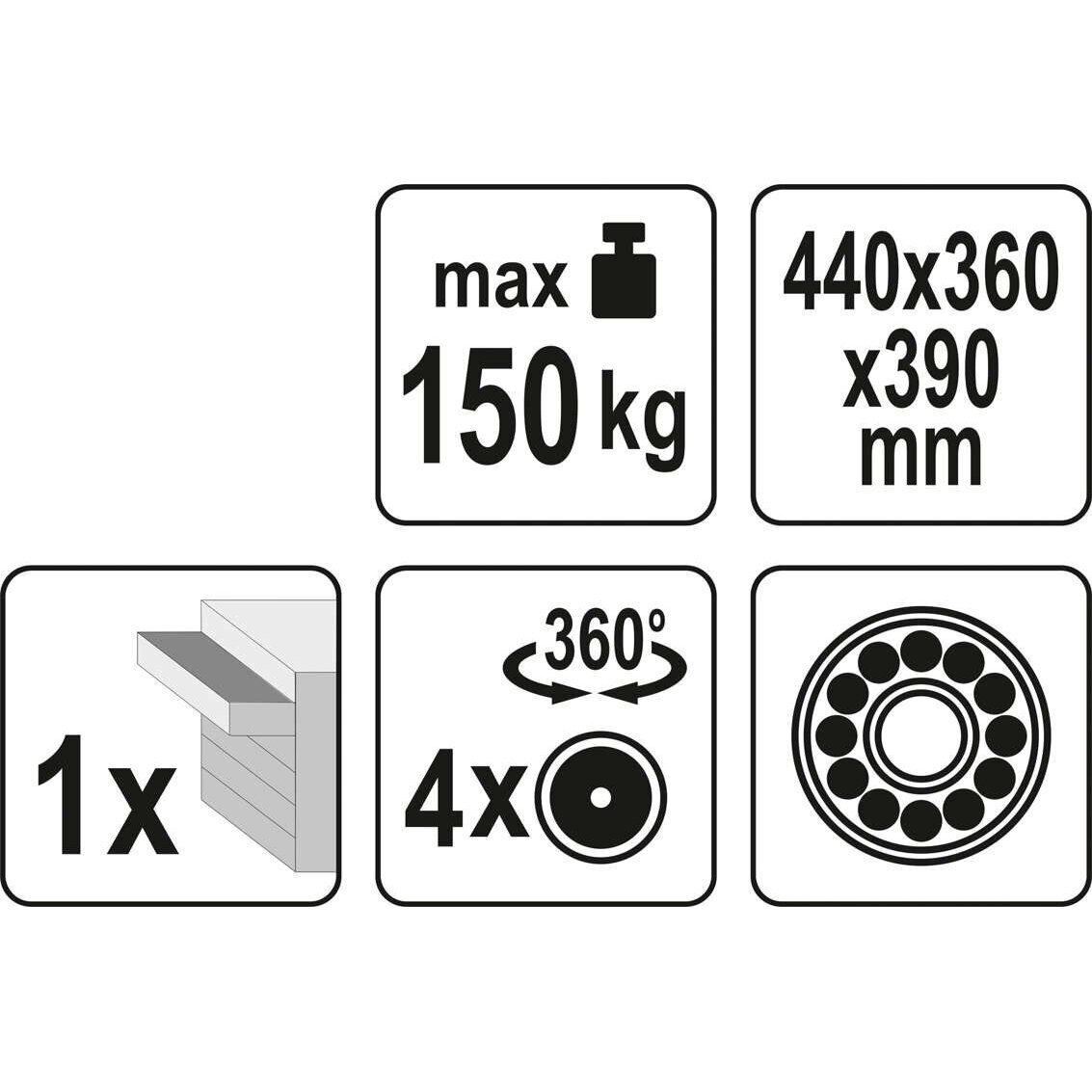 Įrankių kėdutė su 1 stalčiumi Yato YT-08791 4 Įrankių kėdutė su 1 stalčiumi Yato YT-08791 4