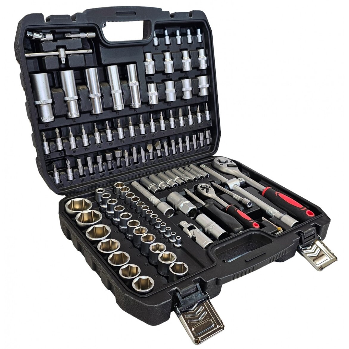 Įrankių rinkinys | Cr-V | 72z | 6.3 mm (1/4") + 12.5 mm (1/2") | 108 vnt. (SK108) Įrankių rinkinys | Cr-V | 72z | 6.3 mm (1/4") + 12.5 mm (1/2") | 108 vnt. (SK108)