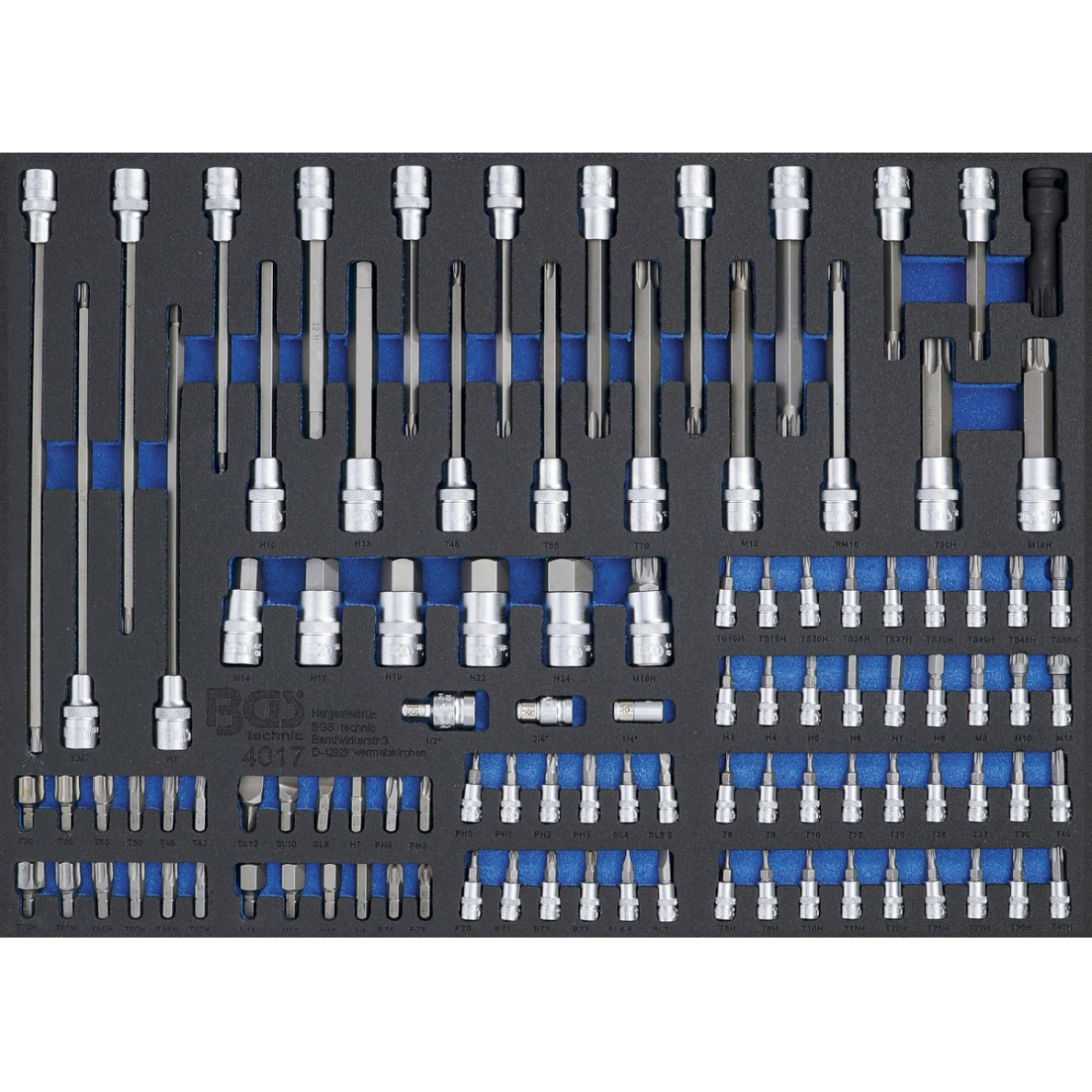 Įrankių dėklas 3/3: Įpresuotų antgalių rinkinys | 104 vnt. (4017) Įrankių dėklas 3/3: Įpresuotų antgalių rinkinys | 104 vnt. (4017)