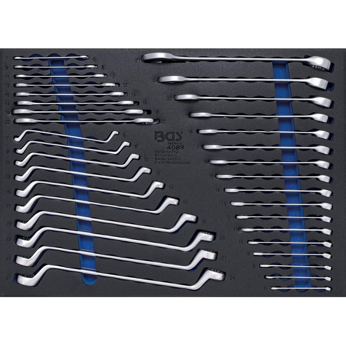 Įrankių dėklas 3/3: kombinuotų / kilpinių raktų rinkinys | 35 vnt. (4089)