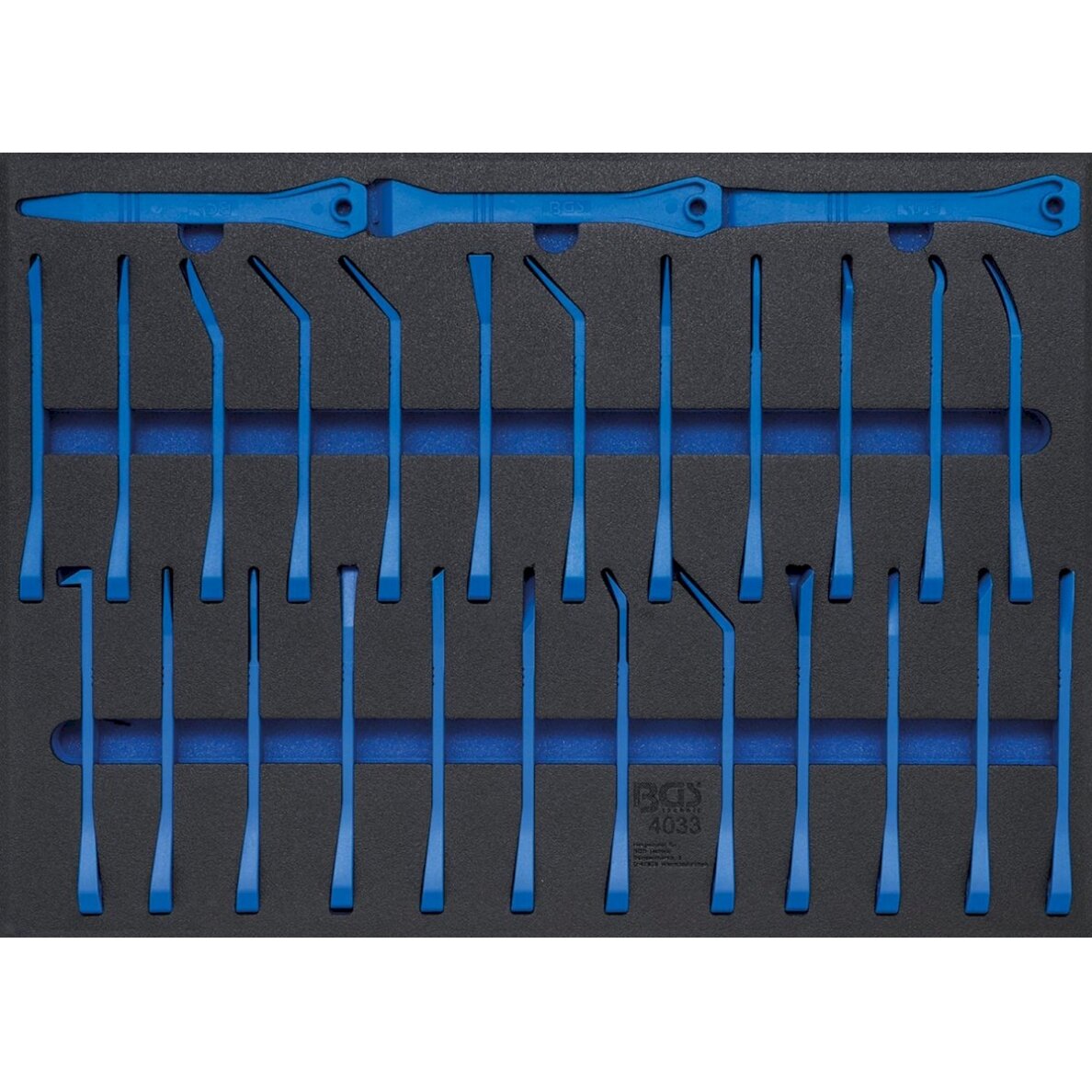 Įrankių dėklas 3/3: pleištų ir grandiklių rinkinys | 27 vnt. (4033)