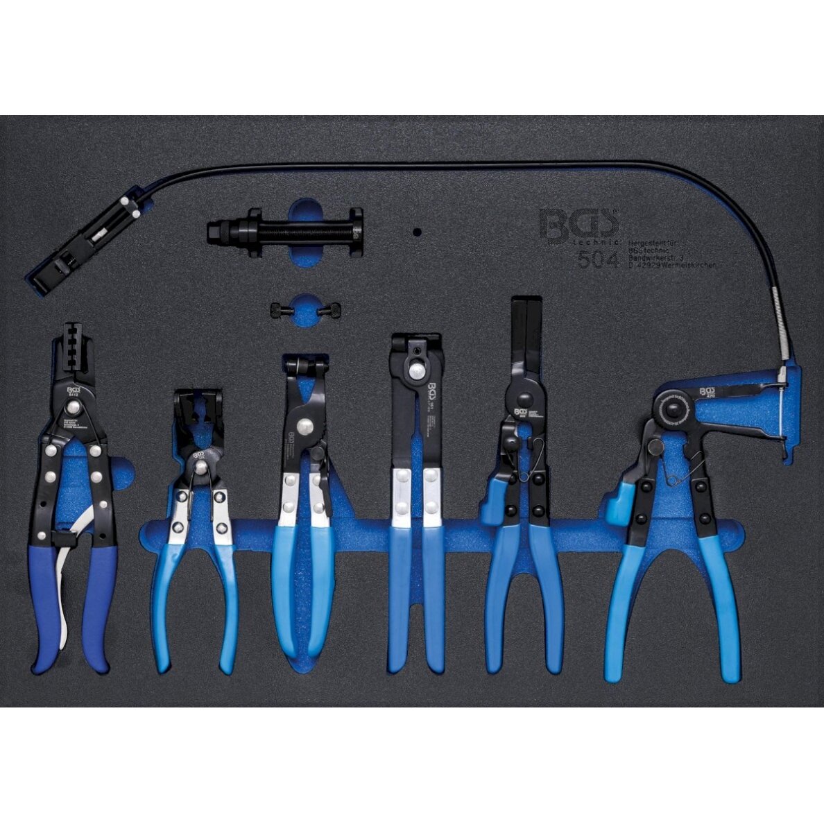 Įrankių dėklas 3/3: žarnų sąvaržų replių rinkinys (504) Įrankių dėklas 3/3: žarnų sąvaržų replių rinkinys (504)