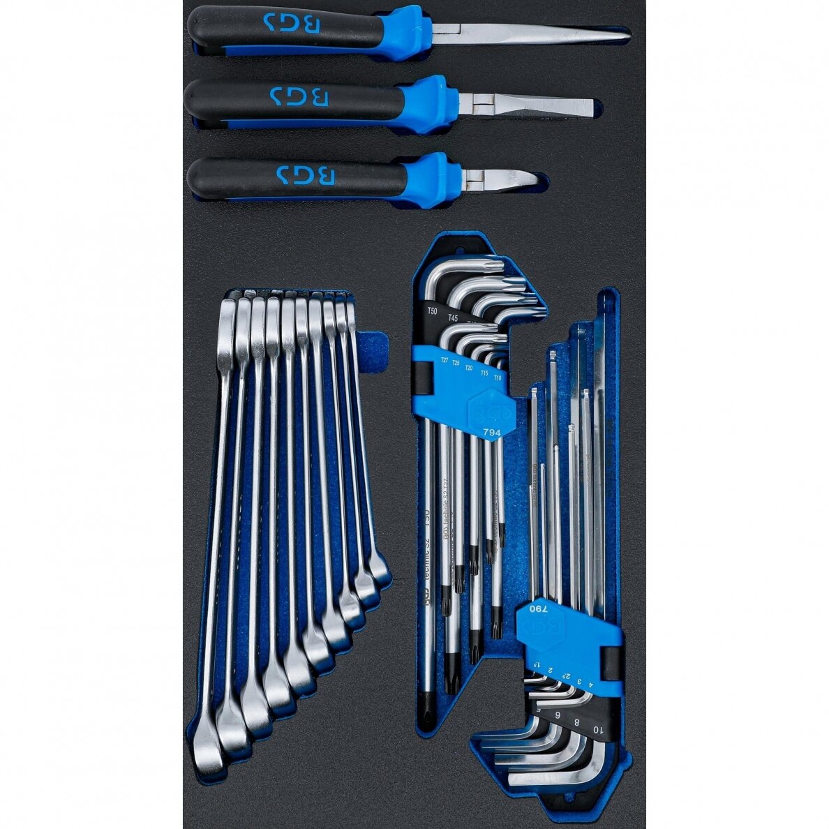 Įrankių dėklas BGS 2002 | Kombinuoti veržliarakčiai, replės ir L tipo veržliarakčiai | 31 vnt. (2002-8) 1 Įrankių dėklas BGS 2002 | Kombinuoti veržliarakčiai, replės ir L tipo veržliarakčiai | 31 vnt. (2002-8) 1