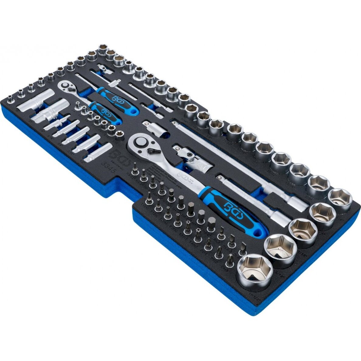 Įrankių dėklas iš 3312 pozicijos: galvučių rinkinys | 12,5 mm (1/2") + 6,3 mm (1/4") | 78 vnt. (3345) Įrankių dėklas iš 3312 pozicijos: galvučių rinkinys | 12,5 mm (1/2") + 6,3 mm (1/4") | 78 vnt. (3345)