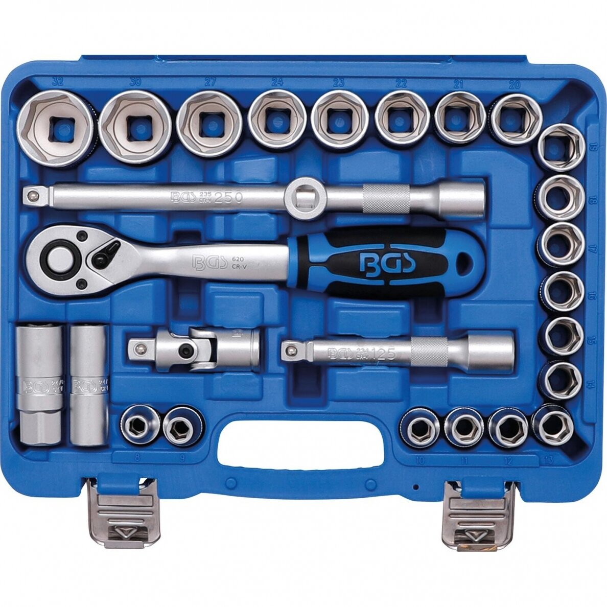 Įrankių ir galvučių komplektas BGS-technic, 12,5 mm (1/2"), 8 - 32 mm, 27 vnt. 4