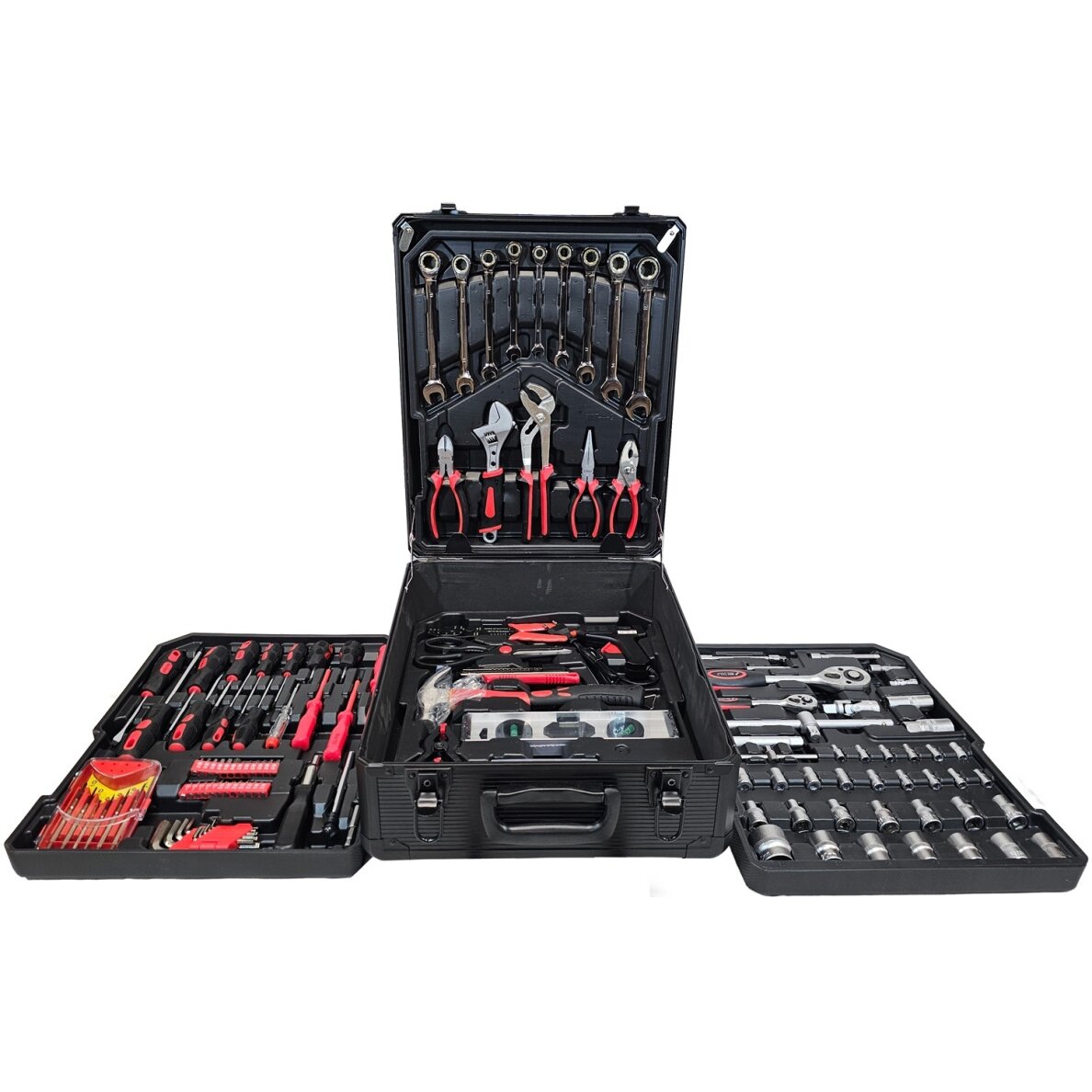 Įrankių rinkinys aliuminiame lagamine | terkšliniai raktai | su ratukais | 419 vnt. (SK582419)