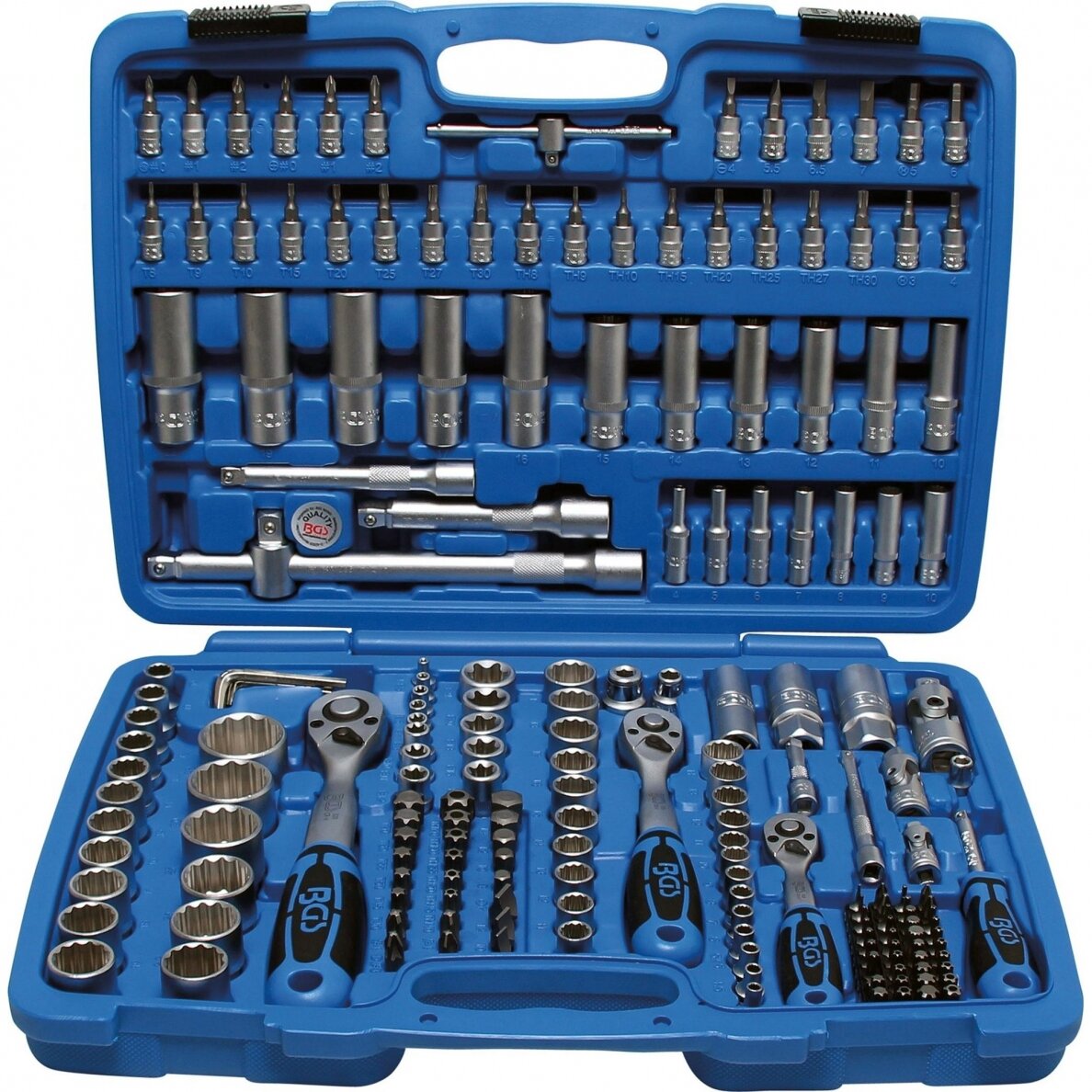 Įrankių rinkinys Bgs-technic, 12-kampės galvutės 1/4" + 3/8" + 1/2" 192 vnt Įrankių rinkinys Bgs-technic, 12-kampės galvutės 1/4" + 3/8" + 1/2" 192 vnt