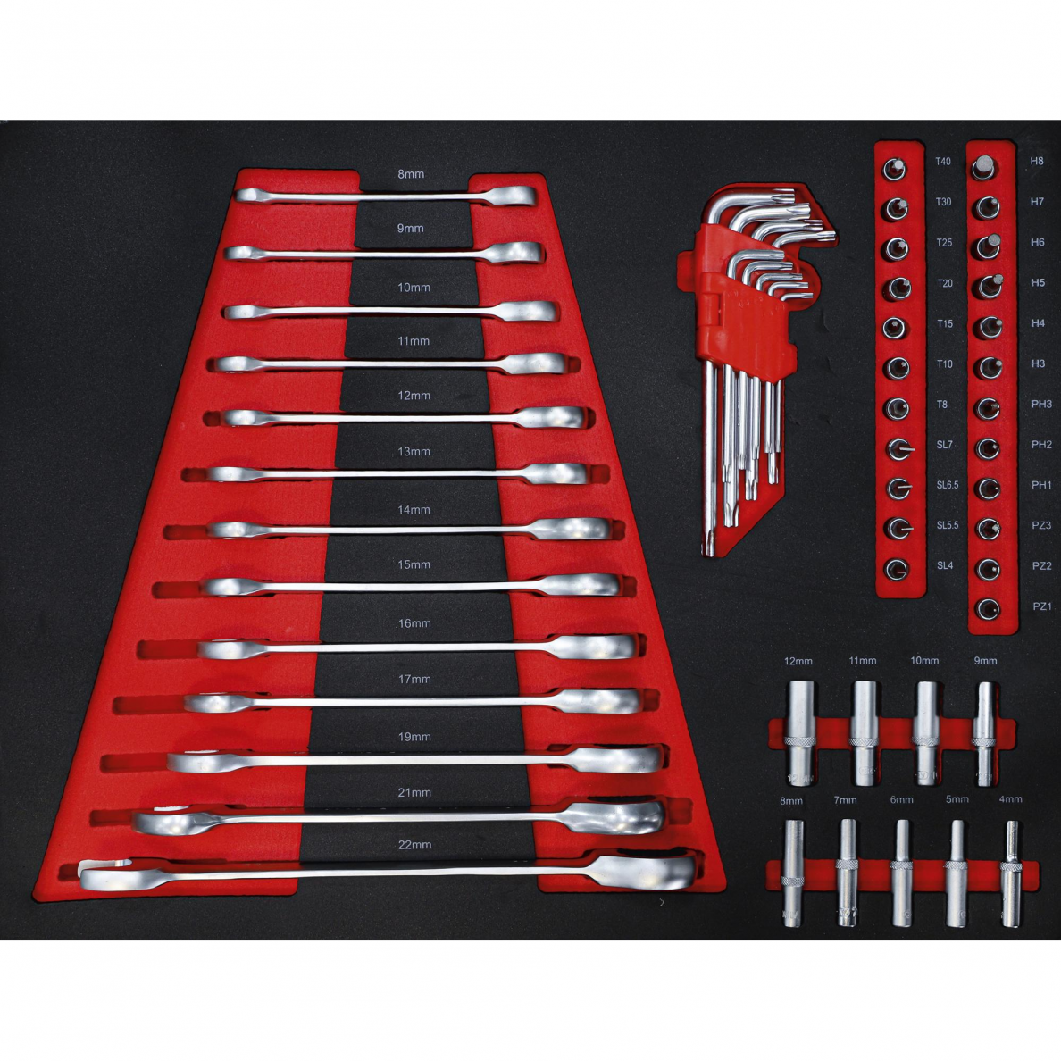 Įrankių spintelė ant ratukų BGS-technic, 6 stalčiai, 1 šoninės durys, 158 įrankiai 2 Įrankių spintelė ant ratukų BGS-technic, 6 stalčiai, 1 šoninės durys, 158 įrankiai 2