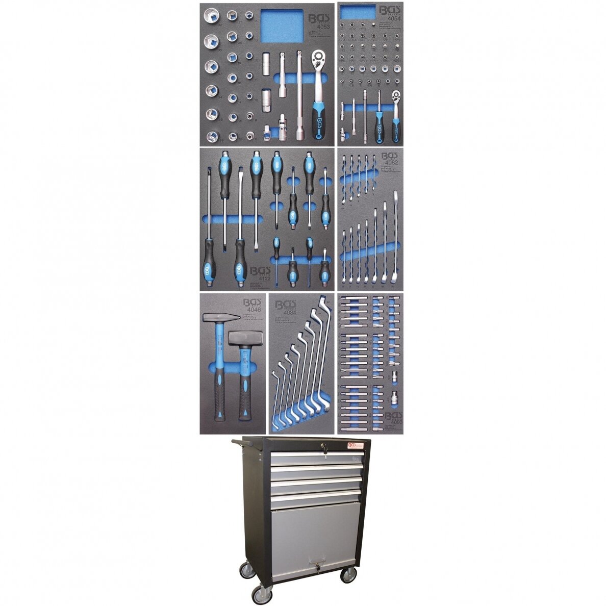 Įrankių spintelė BGS-technic  su 151 įrankiu Įrankių spintelė BGS-technic  su 151 įrankiu