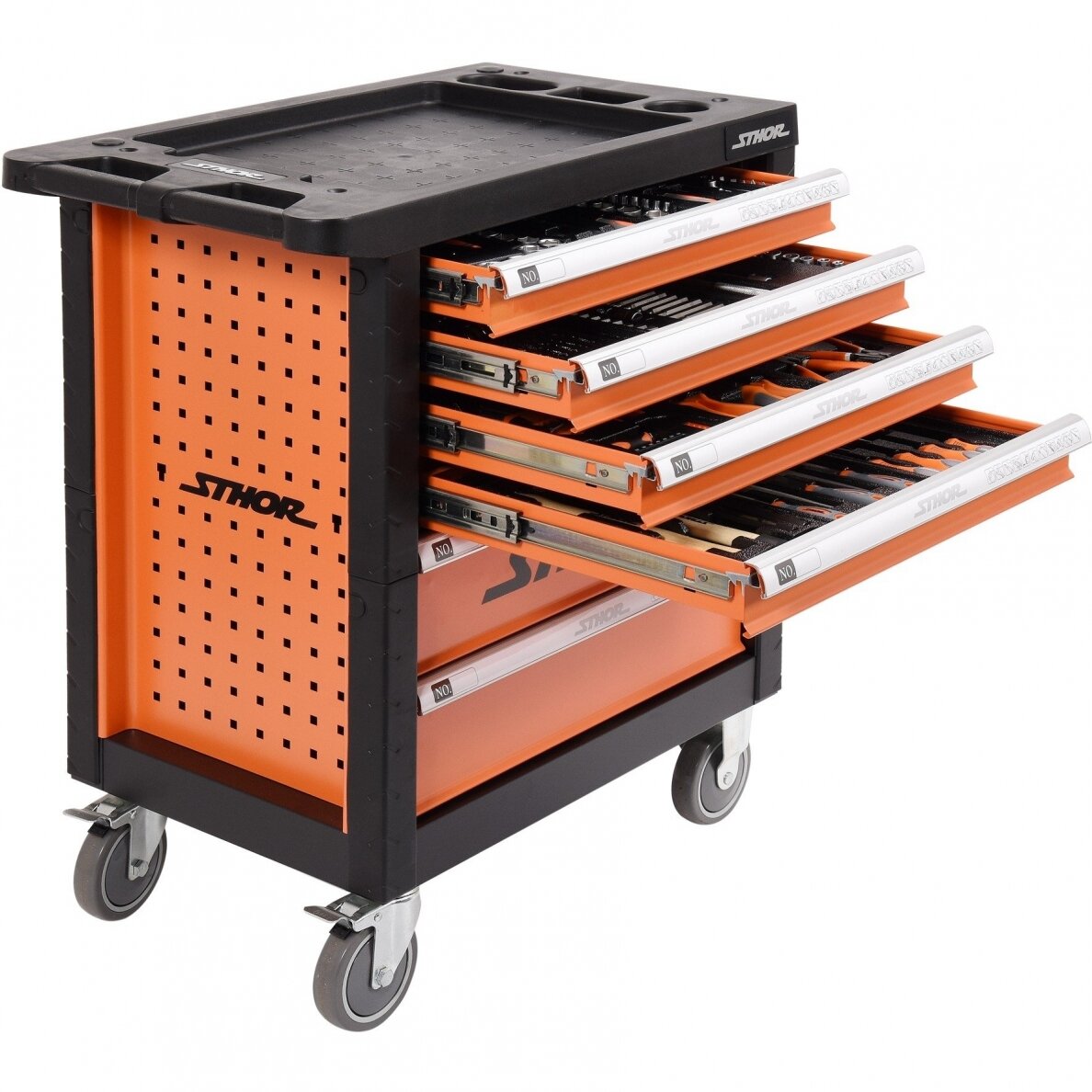 Įrankių spintelė Sthor 302 įrankiai, 6 stalčiai (58550)