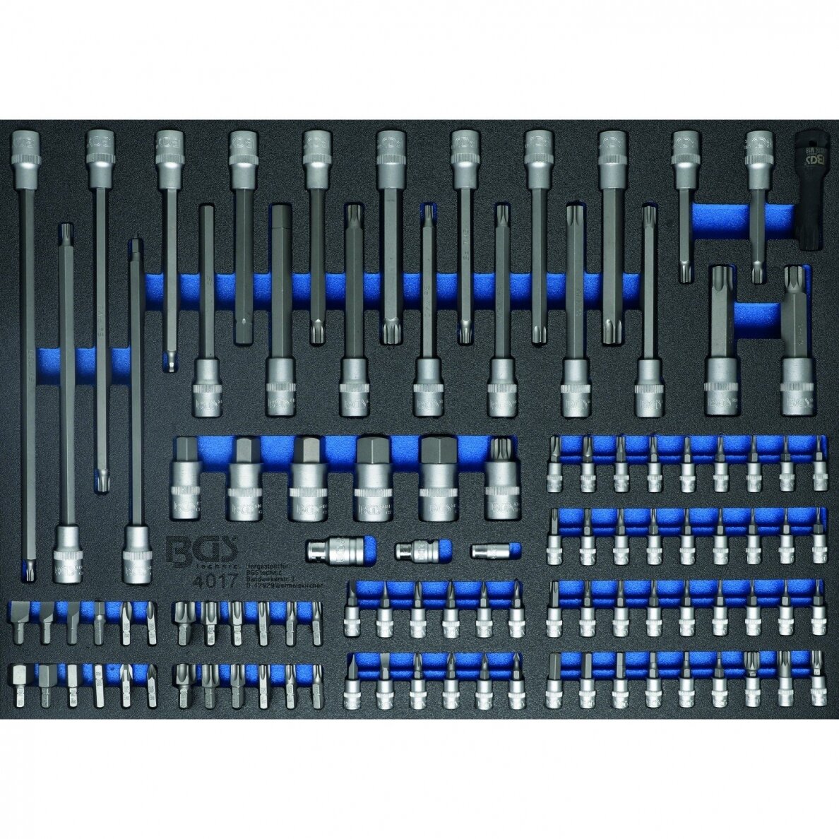 Įrankių spintelė su ratukais BGS-technic, 8 stalčiai su 296 įrankiais 9