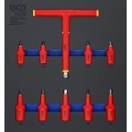 Įrankių dėklas 2/3: VDE įpresuotų antgalių rinkinys | 10 mm (3/8") / 12,5 mm (1/2") Hex šešiakampis 4 - 10 mm | 10 vnt (70216)