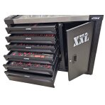 Įrankių vežimėlis 7 stalčių su 168 įrankiu