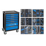 Įrankių vežimėlis 7 stalčių su 284 įrankiais Įrankių vežimėlis 7 stalčių su 284 įrankiais
