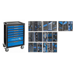 Įrankių vežimėlis 7 stalčių su 596 įrankiais Įrankių vežimėlis 7 stalčių su 596 įrankiais