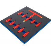 Įrankių dėklas 2/3: VDE įpresuotų antgalių rinkinys | 12,5 mm (1/2") | T-Star (Torx) T20 - T55 | 10 vnt. (70217)