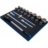 Įrankių dėklas 3/3: galvučių ir įrankių rinkinys | 20 mm (3/4") | 21 vnt. (6080)