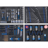Įrankių spintelė BGS-technic, 8 stalčiai, bluetooth, USB, antena, LED, su 263 įrankiais