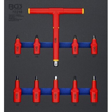 Įrankių dėklas 2/3: VDE įpresuotų antgalių rinkinys | 10 mm (3/8") / 12,5 mm (1/2") Hex šešiakampis 4 - 10 mm | 10 vnt (70216) 1 Įrankių dėklas 2/3: VDE įpresuotų antgalių rinkinys | 10 mm (3/8") / 12,5 mm (1/2") Hex šešiakampis 4 - 10 mm | 10 vnt (70216) 1