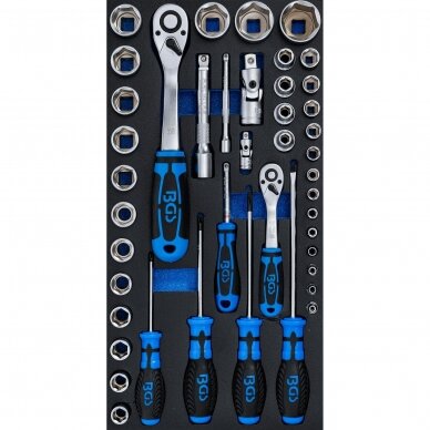 Įrankių dėklas BGS 2002 | galvučių ir įrankių komplektas | 43 vnt. (2002-7) 1 Įrankių dėklas BGS 2002 | galvučių ir įrankių komplektas | 43 vnt. (2002-7) 1