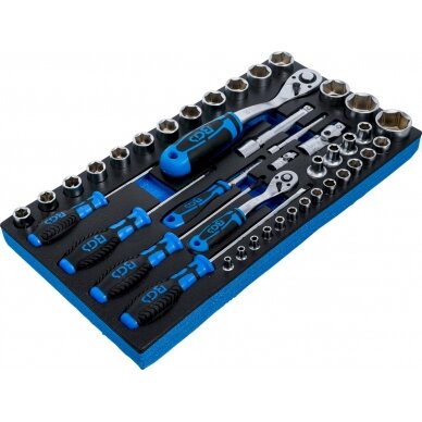 Įrankių dėklas BGS 2002 | galvučių ir įrankių komplektas | 43 vnt. (2002-7) Įrankių dėklas BGS 2002 | galvučių ir įrankių komplektas | 43 vnt. (2002-7)