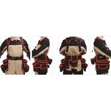 Įrankių diržas su petnešomis ir kišenėmis Yato YT-74070 1 Įrankių diržas su petnešomis ir kišenėmis Yato YT-74070 1