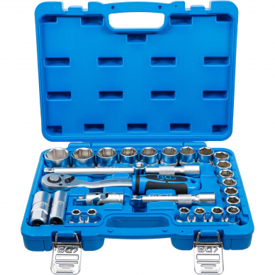 Įrankių ir galvučių komplektas BGS-technic, 12,5 mm (1/2"), 8 - 32 mm, 27 vnt. 1 Įrankių ir galvučių komplektas BGS-technic, 12,5 mm (1/2"), 8 - 32 mm, 27 vnt. 1