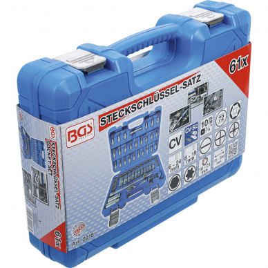 Įrankių ir galvučių komplektas BGS-technic, 10 mm (3/8"), 61 vnt. 5 Įrankių ir galvučių komplektas BGS-technic, 10 mm (3/8"), 61 vnt. 5