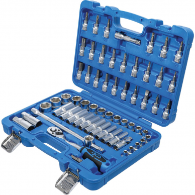 Įrankių ir galvučių komplektas BGS-technic, 10 mm (3/8"), coliniai dydžiai, 61 vnt. 2 Įrankių ir galvučių komplektas BGS-technic, 10 mm (3/8"), coliniai dydžiai, 61 vnt. 2