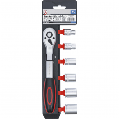 Galvučių rinkinys su terkšle BGS-technic, 10 mm (3/8"), 8-19 mm, 7 vnt. 3