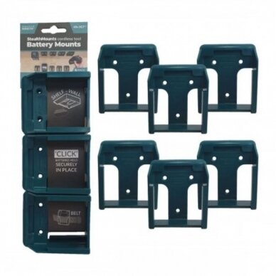 Akumuliatoriaus laikikliai StealthMounts BM-MK40-BLU-6, skirti Makita 40V XGT ®, 6 vnt. (mėlyni) Akumuliatoriaus laikikliai StealthMounts BM-MK40-BLU-6, skirti Makita 40V XGT ®, 6 vnt. (mėlyni)