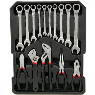 Įrankių rinkinys aliuminiame lagamine - terkšliniai raktai - su ratukais, 188 vnt. 5 Įrankių rinkinys aliuminiame lagamine - terkšliniai raktai - su ratukais, 188 vnt. 5