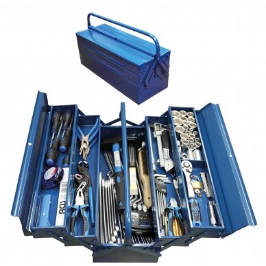Įrankių rinkinys metalinėje dėžėje Bgs-technic 137 vnt. 1 Įrankių rinkinys metalinėje dėžėje Bgs-technic 137 vnt. 1